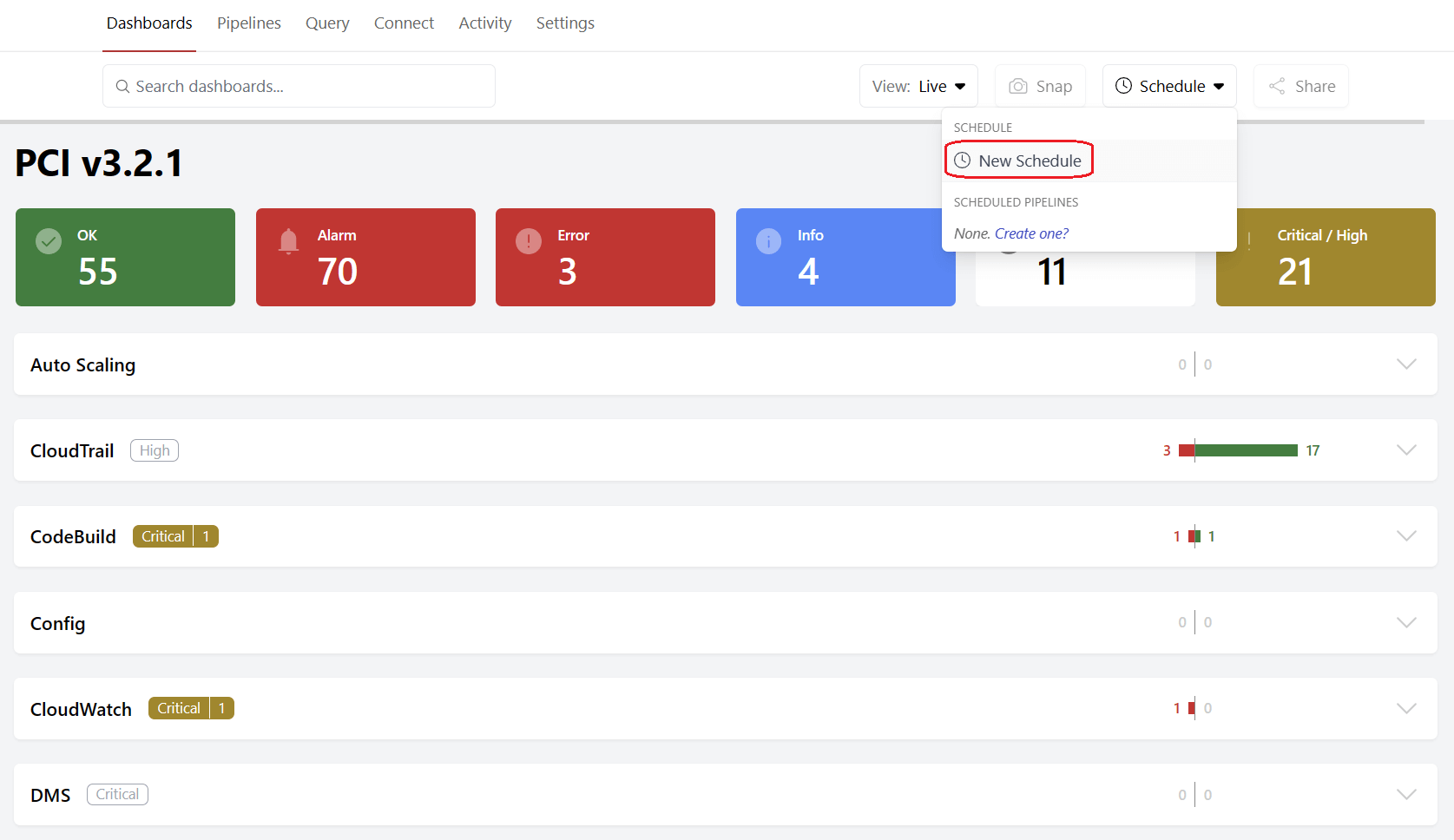 Schedule snapshots of benchmarks and dashboards in Steampipe Cloud Steampipe Blog