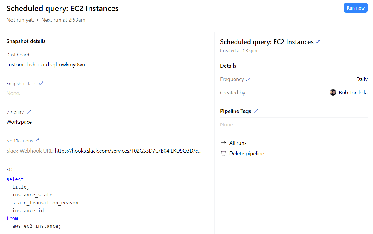 Snapshot, share, and schedule queries in Steampipe Cloud Steampipe Blog